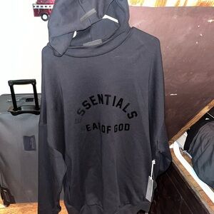 Fear of God Essentials Black Pull Over Hoodie size XXL